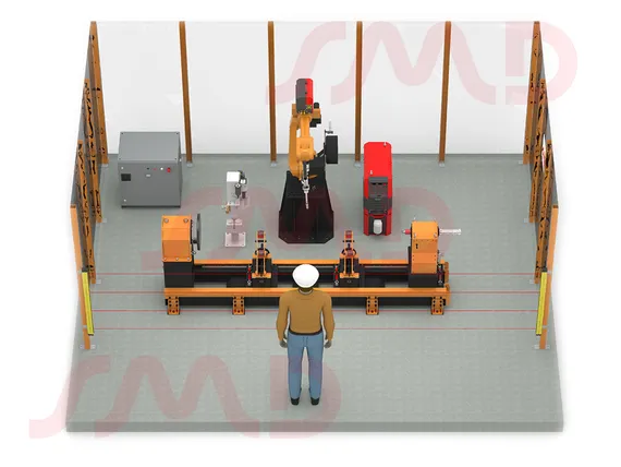 Роботизированный сварочный комплекс GSX с вращателем с подвижной пневмопинолью Robaxis
