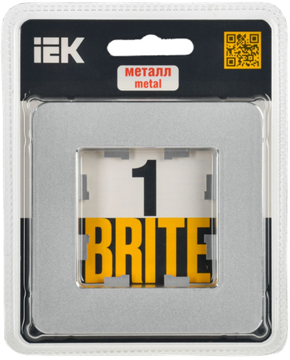 BRITE Рамка 1-местная РУ-1-1-Бр металл алюминий RE IEK