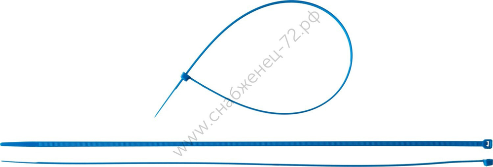 ЗУБР КС-С1 4.8 x 400 мм, нейлон РА66, кабельные стяжки синие, 100 шт, Профессионал (309070-48-400)