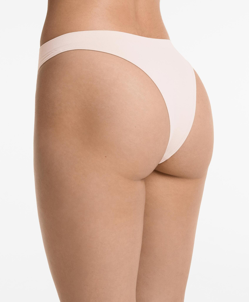 OYSHO Набор из 3 пар бесшовных трусов-бразильяно, миндальный