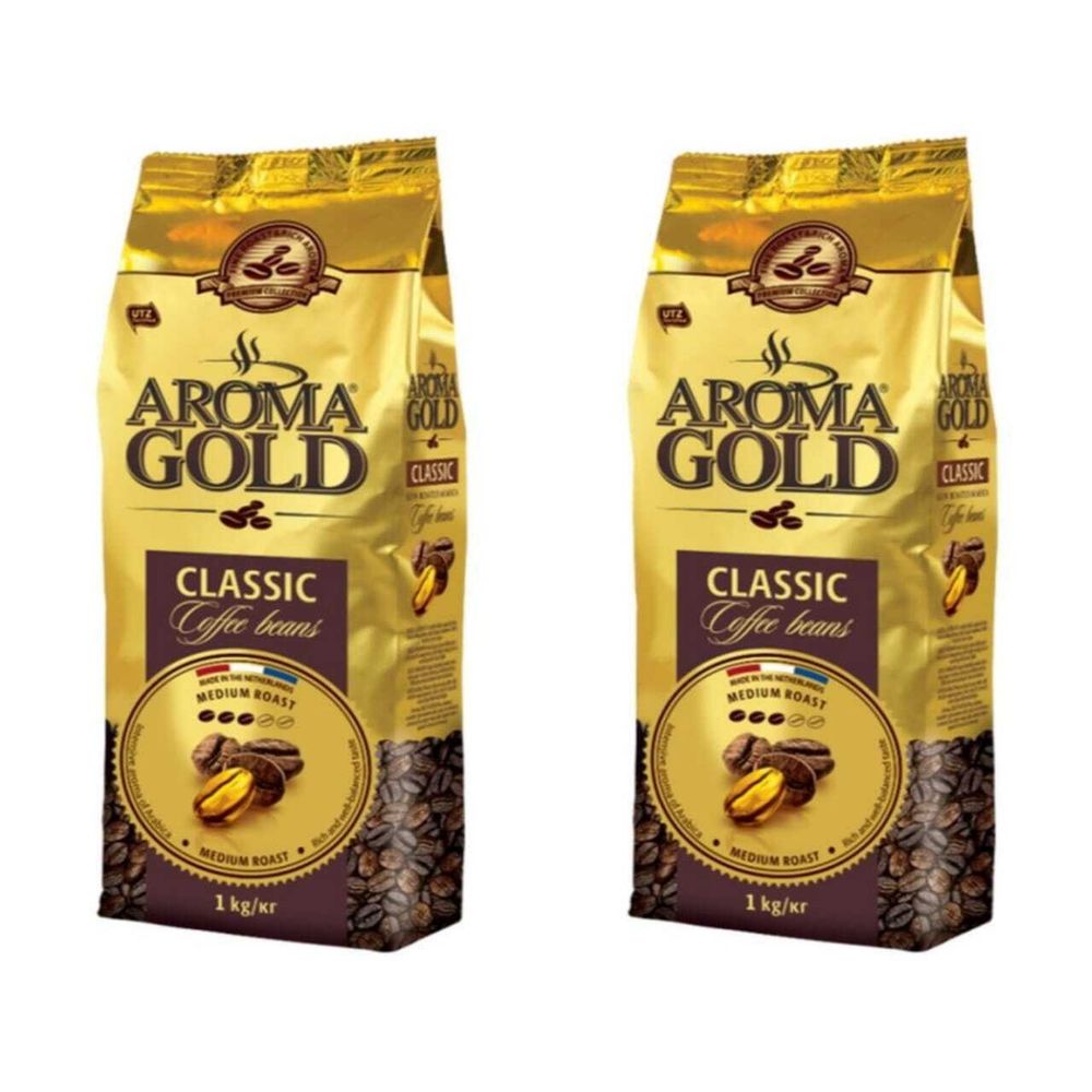 Кофе в зернах Aroma Gold Classic 1 кг, 2 шт
