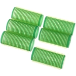 Бигуди липучки, 6шт., однотонные, цвет зеленый, d-2,5см