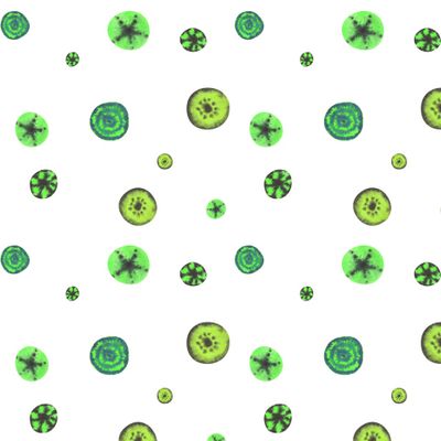 зеленые акварельные круги на белом фоне