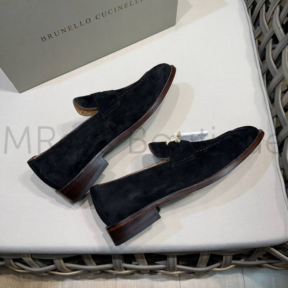 Мужские лоферы Brunello Cucinelli черного цвета