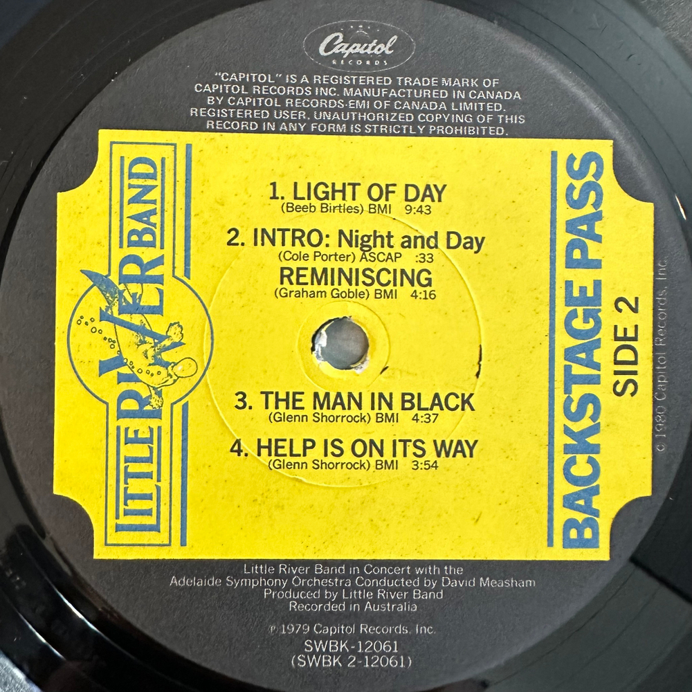 Little River Band ‎– Backstage Pass 2LP (Канада 1980г.)