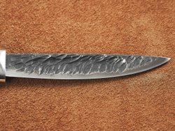 Якутский нож "Амга", сталь Х12МФ, рукоять гранатовая стабилизированная карельская береза / рисунок