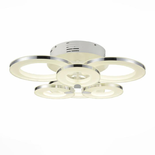 SL903.102.06 Люстра потолочная ST-Luce Белый, Хром/Белый, Хром LED 1*114W 4000K GUIDA