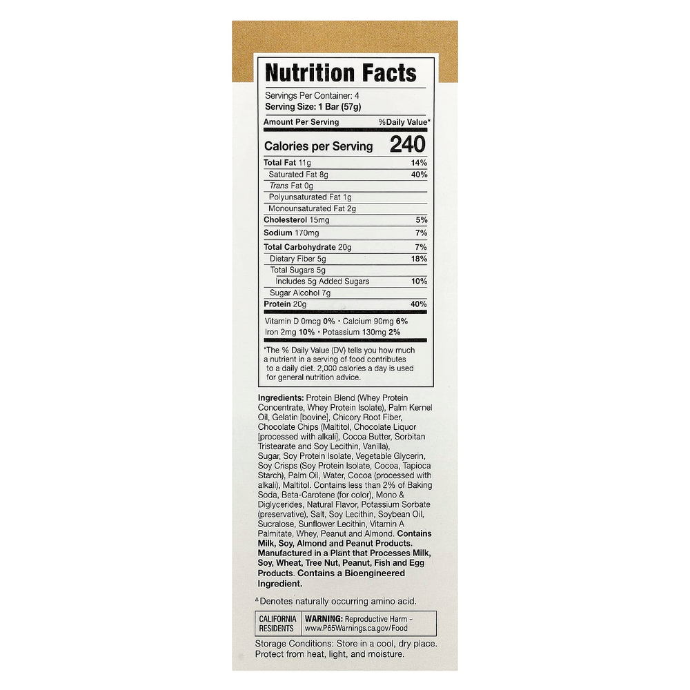 MusclePharm, Протеиновый батончик Combat Ready ™, тесто для шоколадного печенья, 4 батончика, 57 г (2,01 унции)