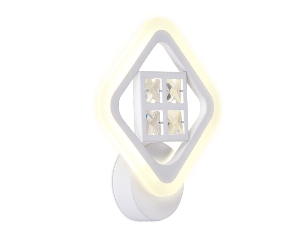 Настенный светодиодный светильник с хрусталем FA284 WH белый 15W 260*230*60