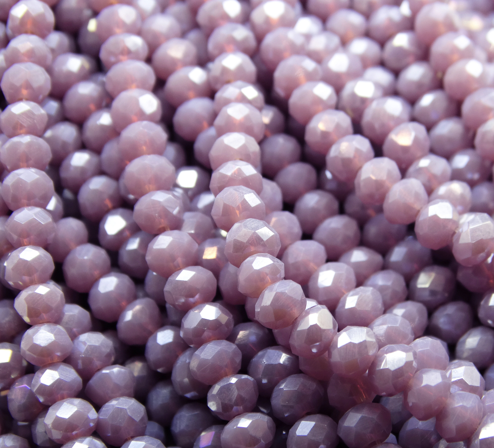 БН023НН34 Хрустальные бусины "рондель", цвет: светло-фиолетовый непр., 3х4 мм, 95-100 шт.