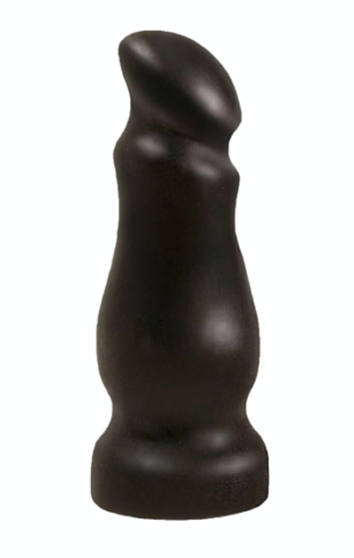 Чёрный массажёр простаты с приплюснутой головкой - 13 см. (Цвет: черный)