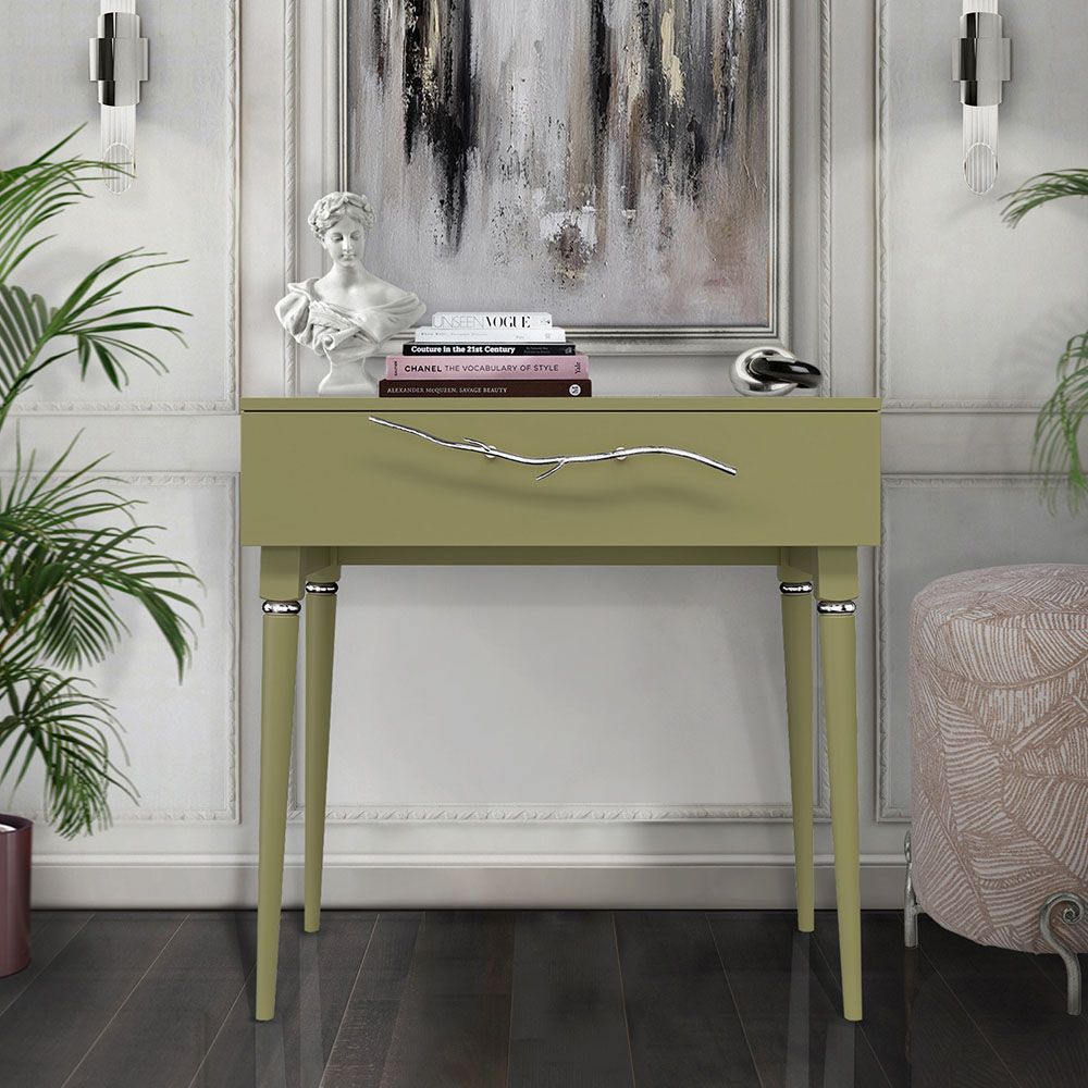 Консоль Арт Колор matte Классик Сильвер Зеленая олива матовая