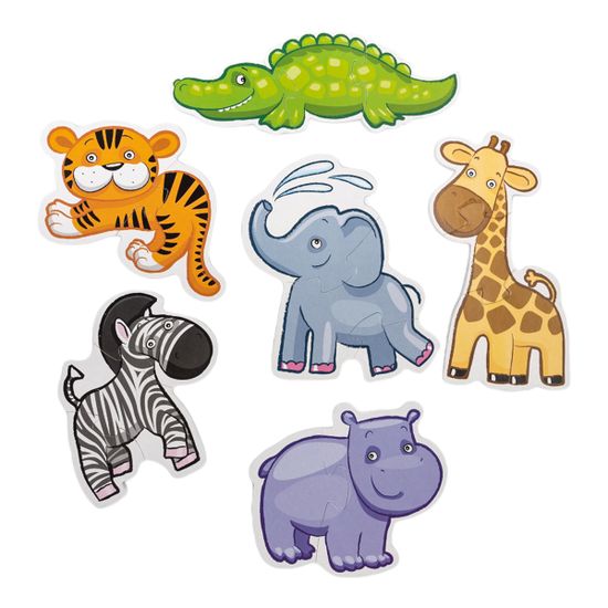 Пазлы-контуры "Африканские животные" 6 фигурок Baby Toys (мягкие)