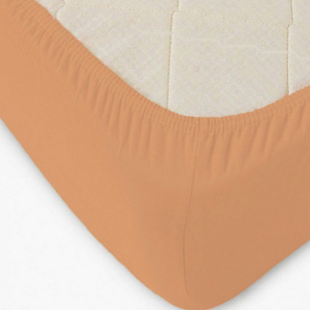 Простыня трикотажная на резинке "IS. МОРКОВНАЯ", борт 20 см, 100% хлопок, Россия.