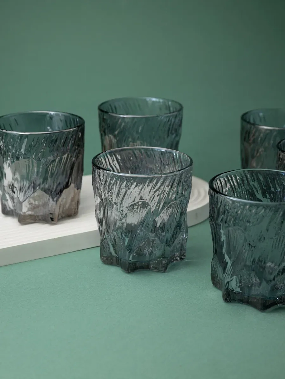 Стаканы для виски, 6 шт. Черный лед, 260 мл.