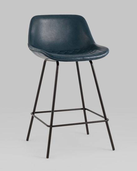 Стул полубарный Деймон экокожа тёмно-синий