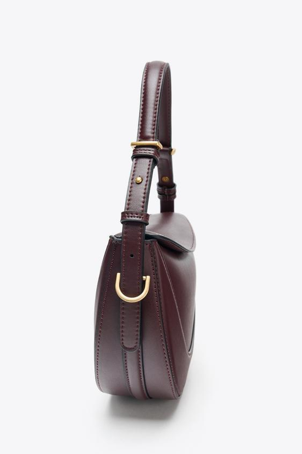 ZARA СУМКА-МЕССЕНДЖЕР С КЛАПАНОМ, БУРГУНДИ