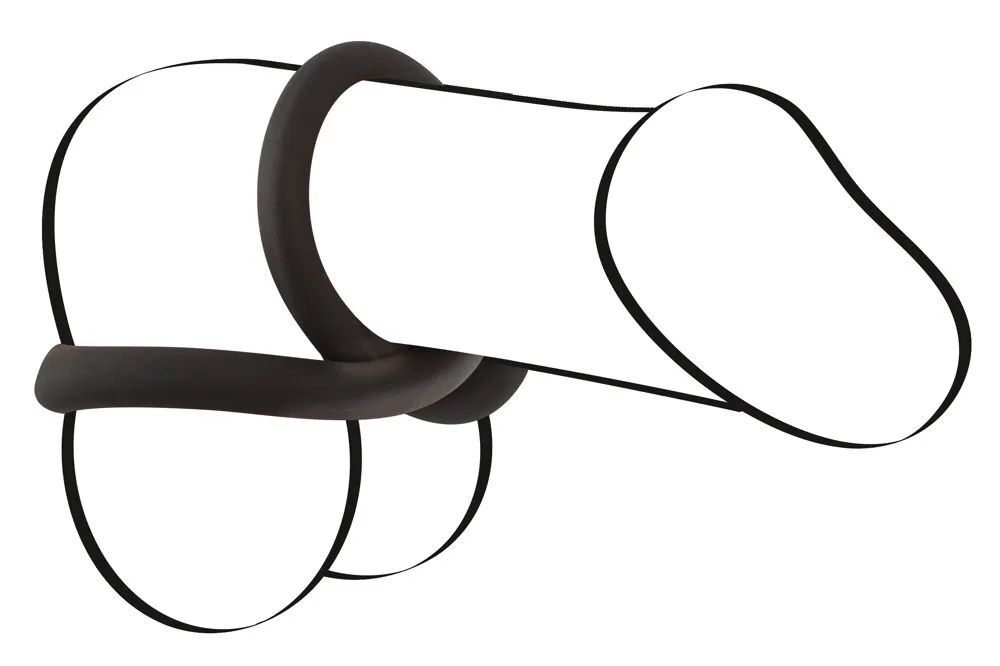 Черное эрекционное кольцо на пенис и мошонку (Цвет: черный)