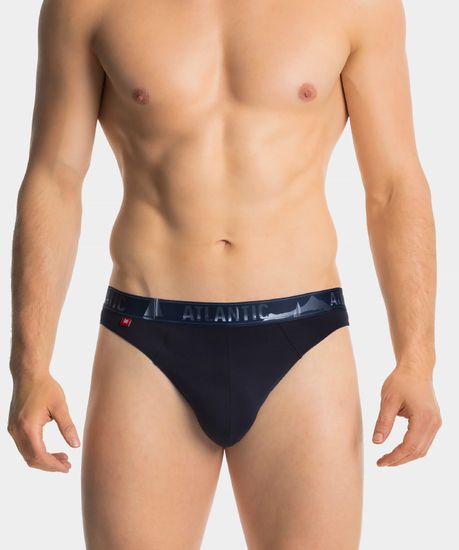 Мужские трусы (3шт) слипы спорт Atlantic 3MP-139, темно-синие