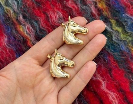 Подвеска "Лошадь" со стразами, 29мм