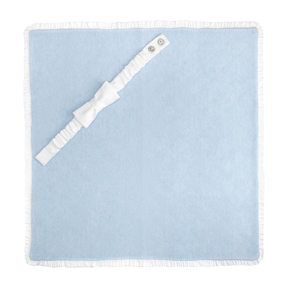 Конверт на выписку с рюшей, голубой, 75х75 см