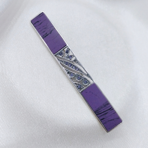 "Даура" брошь в серебряном покрытии из коллекции "Леди Агата" от Jenavi с замком булавка