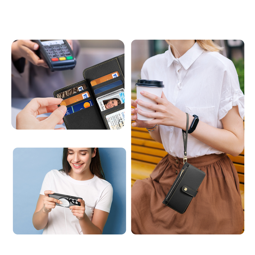 Чехол кошелек с MagSafe из кожи для Samsung Galaxy S26 Ultra, серия Lawa Series от Dux Ducis