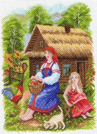 "Деревенский пейзаж"-1554 канва с рисунком