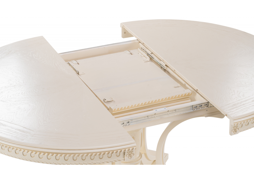 Стол деревянный Woodville Нозеан круглый бежевый, золото