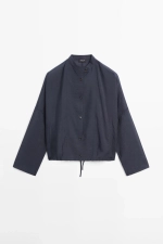 Бомбер с воротником-стойкой и пуговицами - MASSIMO DUTTI