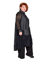 Платье-рубашка с кружевом Эстрада