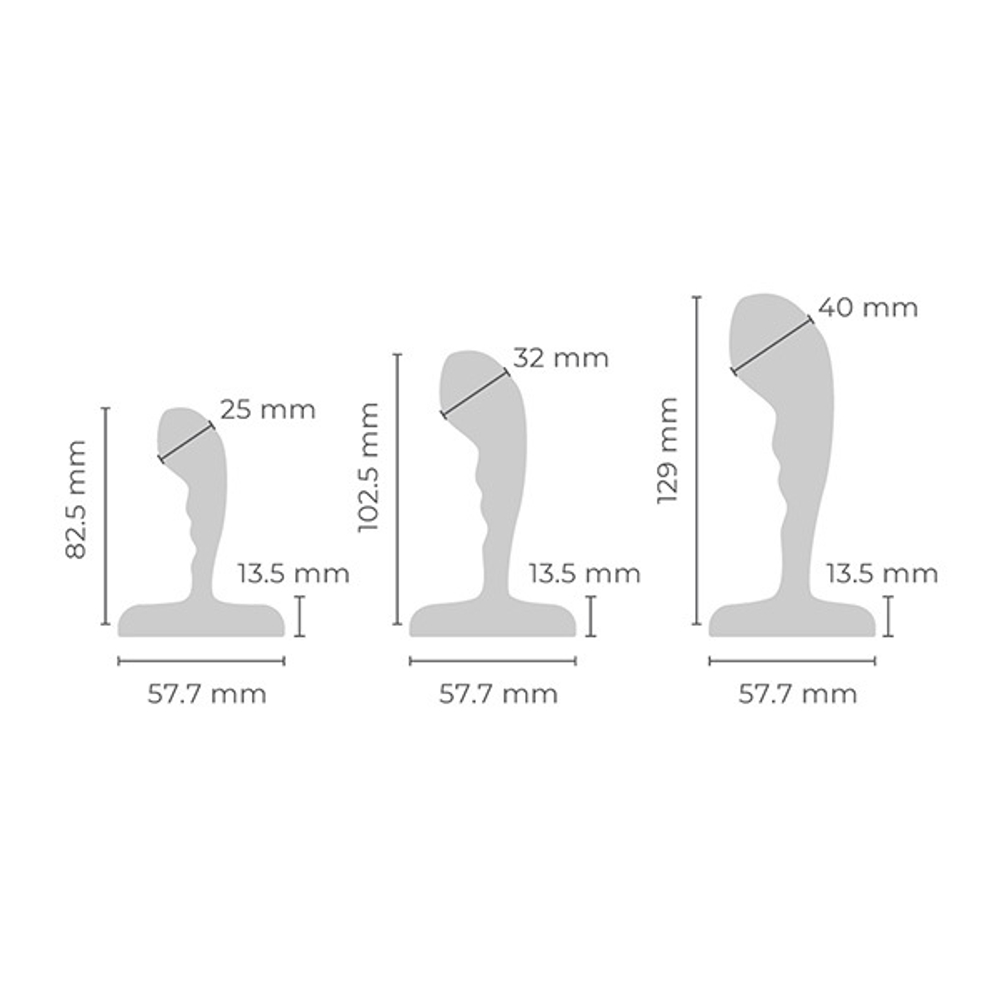 Набор стальных стимуляторов простаты 8,3; 10,3; 13см b-Vibe Stainless Steel P-Spot Training Set BV-054