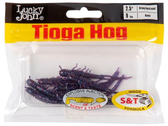 Виброхвосты съедобные LJ Pro Series TIOGA HOG 2.5in (6,35 см), цв. S63, 9 шт.