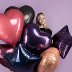 Шар Сердце темная вишня фольга