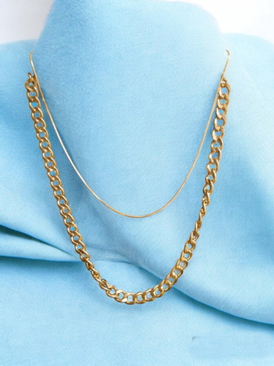 Многослойное колье под золото