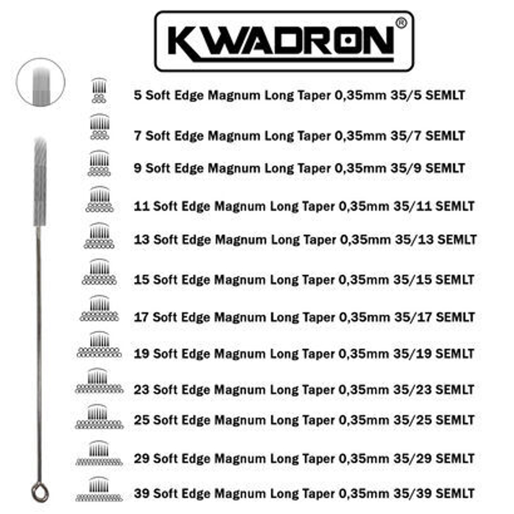 Иглы KWADRON 0.35mm (длинная заточка) - 7SEM