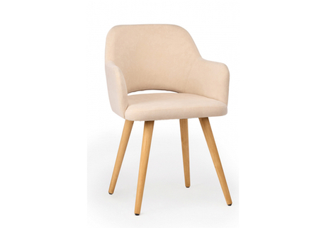 Стул деревянный Woodville Эолин бежевый (glory 03), светлое дерево, ножки натуральные