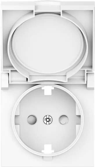 Накладка для розетки Schuko с заземлением,  с крышкой,  16A 250 В~,  глянцевый белый,  серия A07