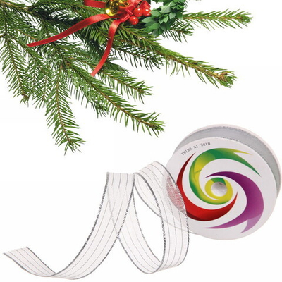 Лента для декорирования «Сияние» 1.5 см, 5 м, Белый (капрон)