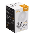 Лампа Gauss LED Basic Шар 7,5W E27 670lm 3000K 1053218