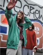 Худи с молнией Зеленый