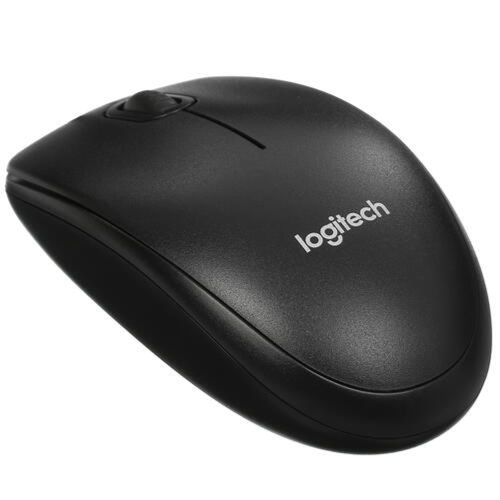 Мышь проводная Logitech B100, 800dpi, черный, Retail, 1.8м (910-005547)