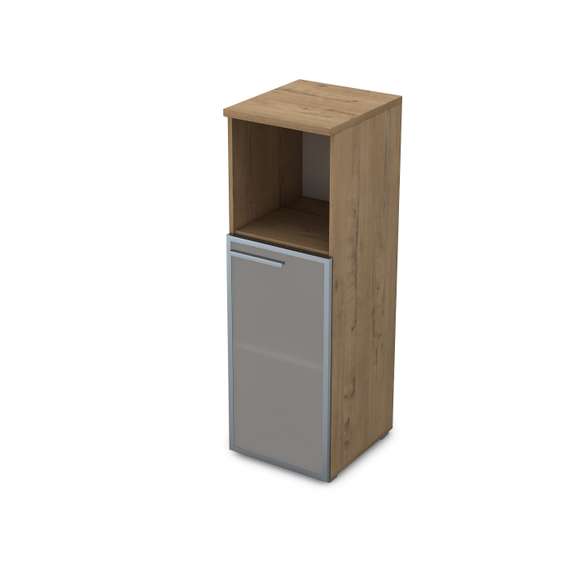 9ПЛД.017.5 Пенал средний со стеклом и нишей (400*450*1245), левый