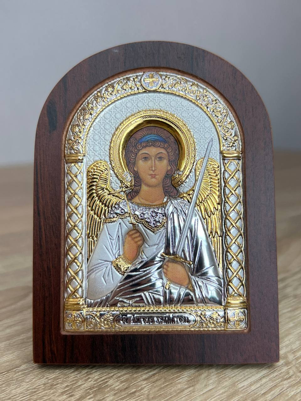 Ангел Хранитель, икона арочная, красное дерево, 86х112