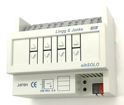 Модуль управления жалюзи KNX, LINGG-JANKE J4F6H 89400 4x канальный Standart, 6А / 250В~