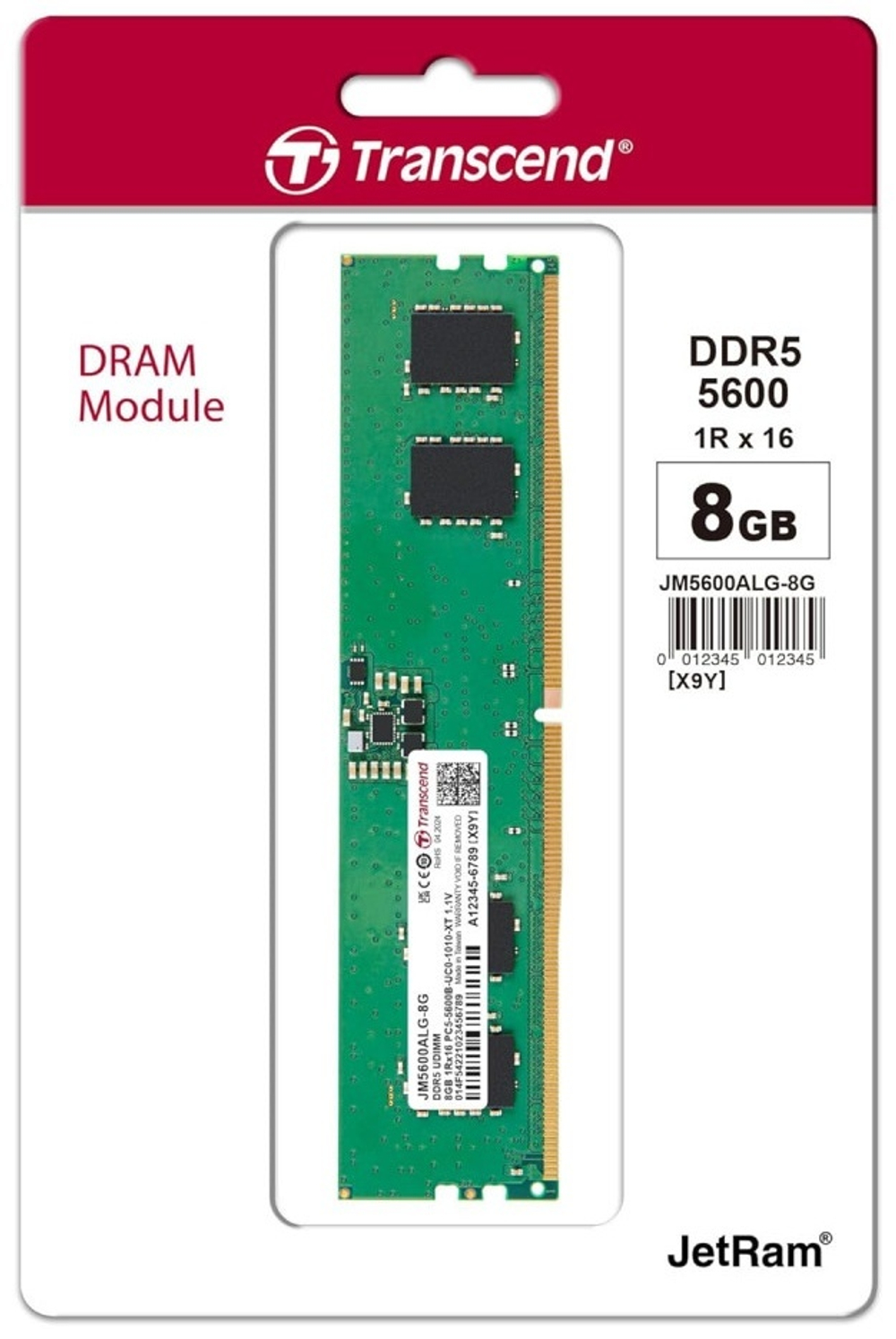 Оперативная память Transcend JM5600ALG-8G 8 Гб