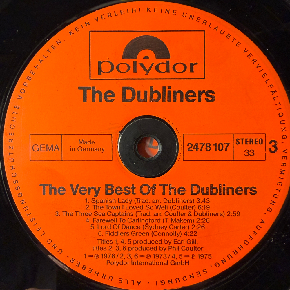 The Dubliners ‎– The Very Best Of The Dubliners 2LP (Германия 1975г.)