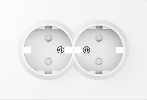 Накладка для розетки 2-й с заземлением, со шторками 16A 250 В~, глянцевый белый, серия A07