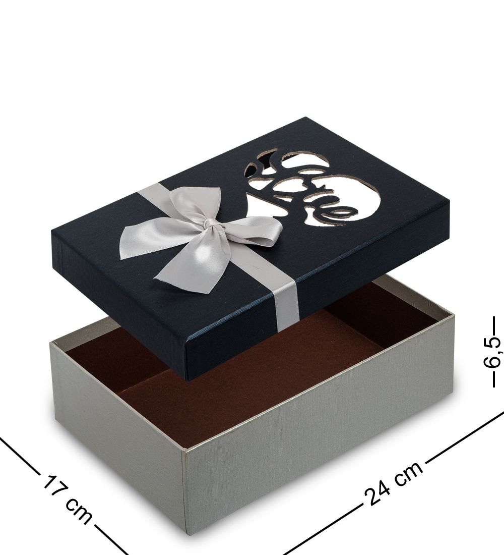 WG-63/1-B Коробка подарочная «Прямоугольник» цв.сер./син.