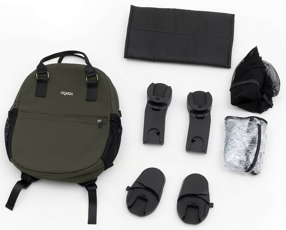 Коляска Agex Prima Pro 3 в 1 с автокреслом i-Safe S Black APF664 Green (Зеленый)
